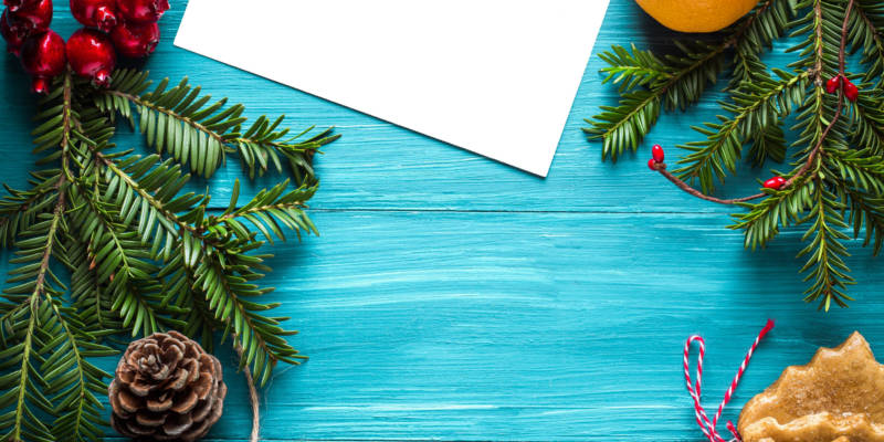 Blue Table With Winter Season Ornaments, Hudack Law Estate Planning Attorney in Corona.